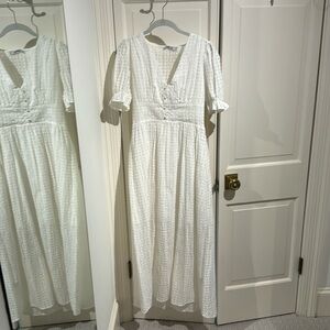French, easy white maxi dress